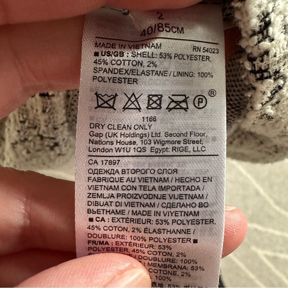 Banana Republic Ivory and Black Stretch Tweed Elbow Sleeve Cocktail Dress - Picture 8 of 8